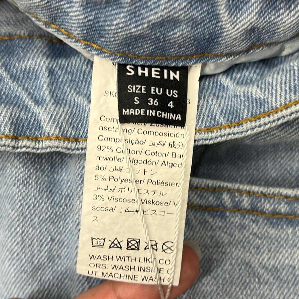 SHEIN Distressed Blue Jeans Size 4 | Y2K Indie Streetwear Denim - Picture 2 of 3